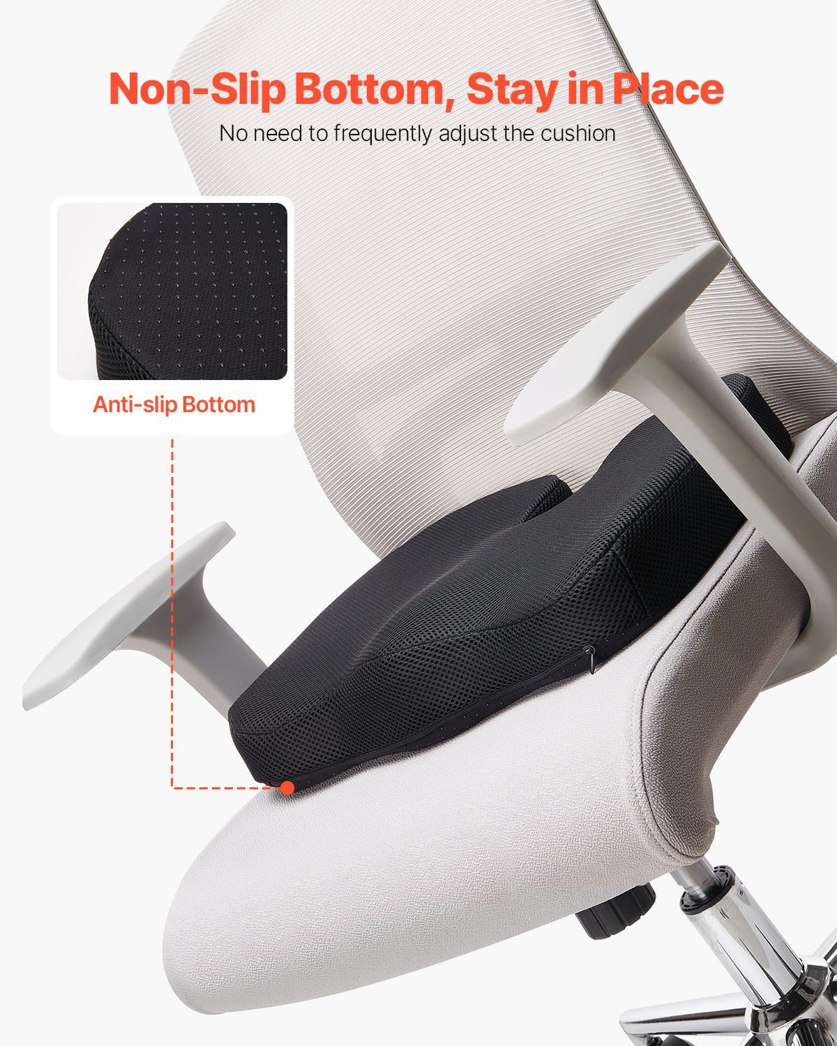 Cuscino memory foam per sedia in uso - comfort ergonomico ufficio