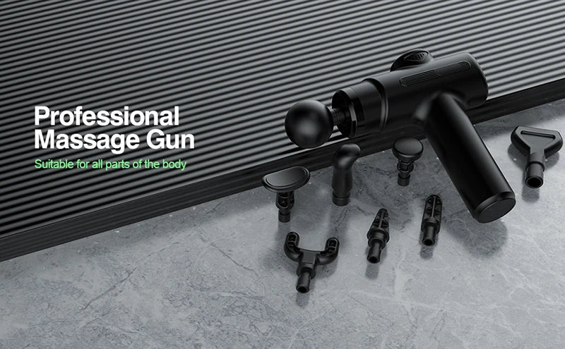 Display pistola massaggiante con velocità regolabili e batteria ricaricabile
