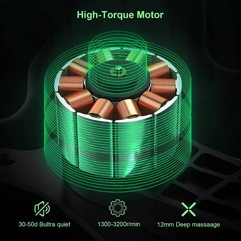 Massaggiatore a percussione in uso su gambe - rilascio miofasciale
